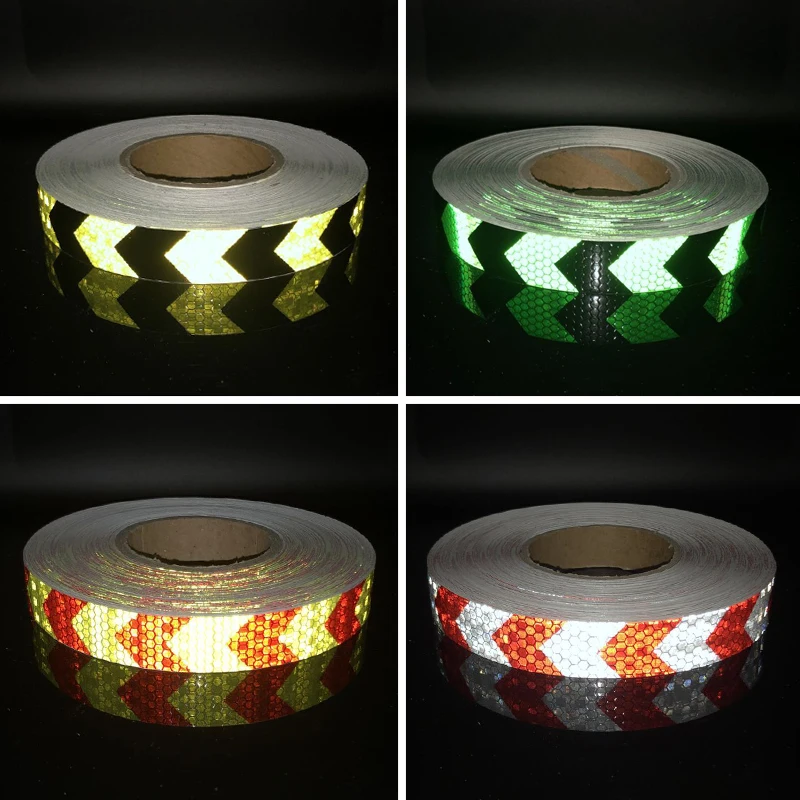25mmx25m Color Arrow Self-Adhesive Reflective Warning Tape for Body Signs