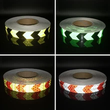 Best Offers 25mmx25m Color Arrow Self-Adhesive Reflective Warning Tape for Body Signs