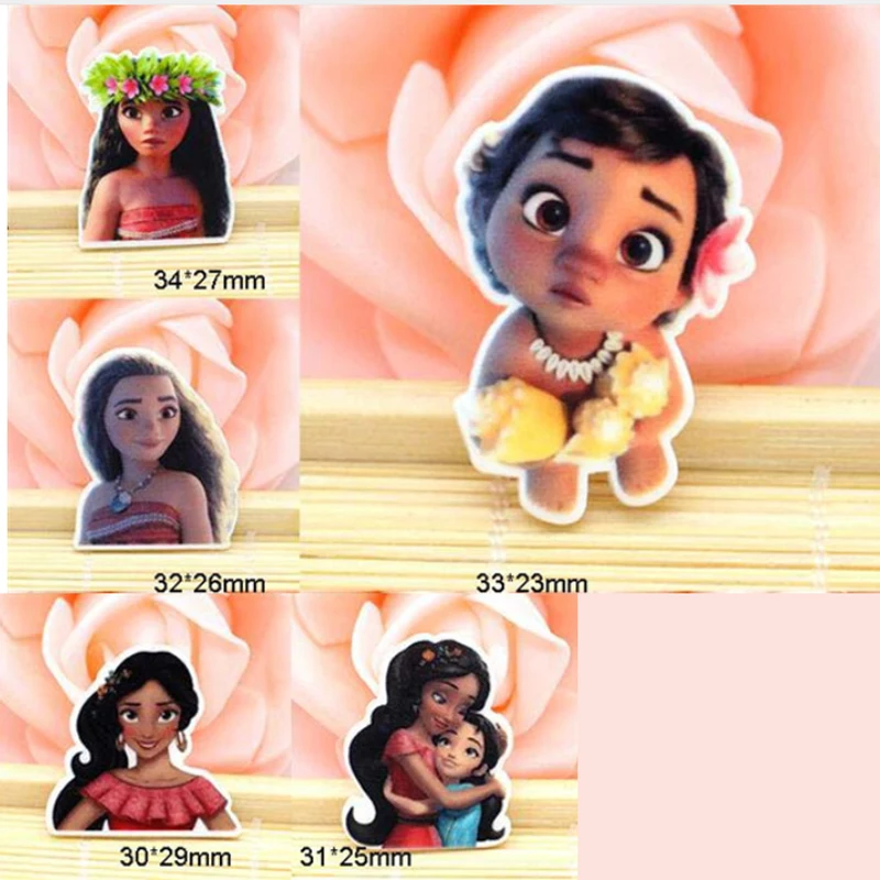 

1.2inch Mixed Moana girl Flat Back Resins for Hair Bows Cartoon Planar Resin 50pcs CRP144