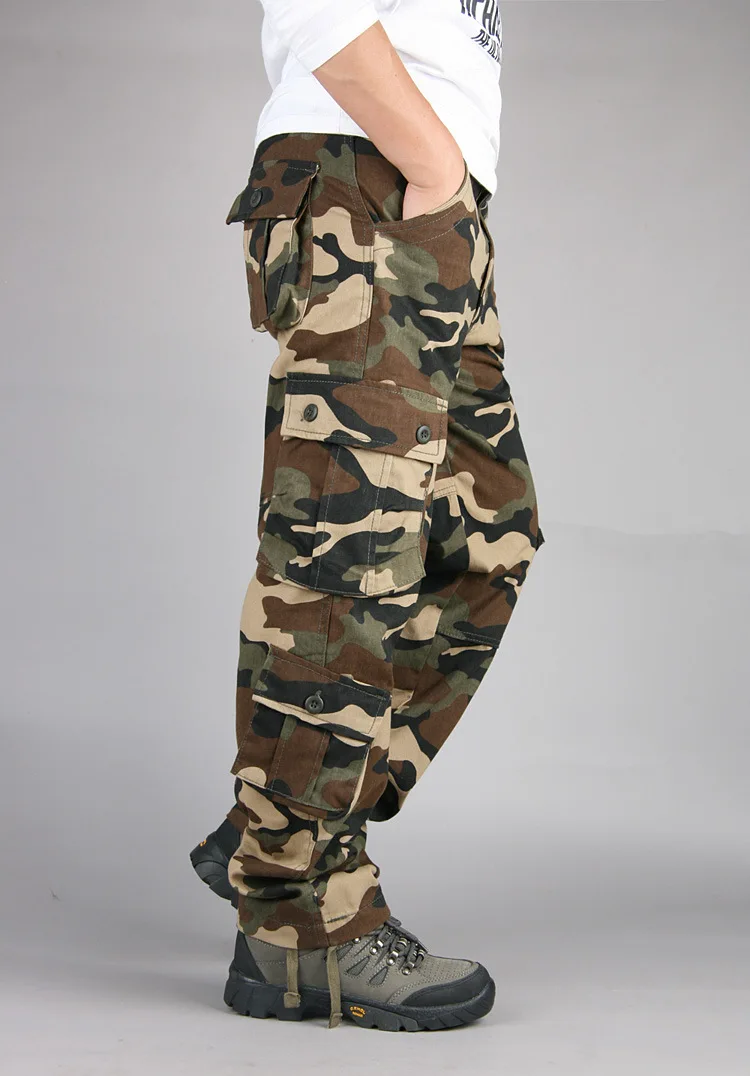 Мешковатые армейские повседневные брюки с несколькими карманами, камуфляжные военные брюки-карго, мужская верхняя одежда, комбинезоны, армейские тактические штаны