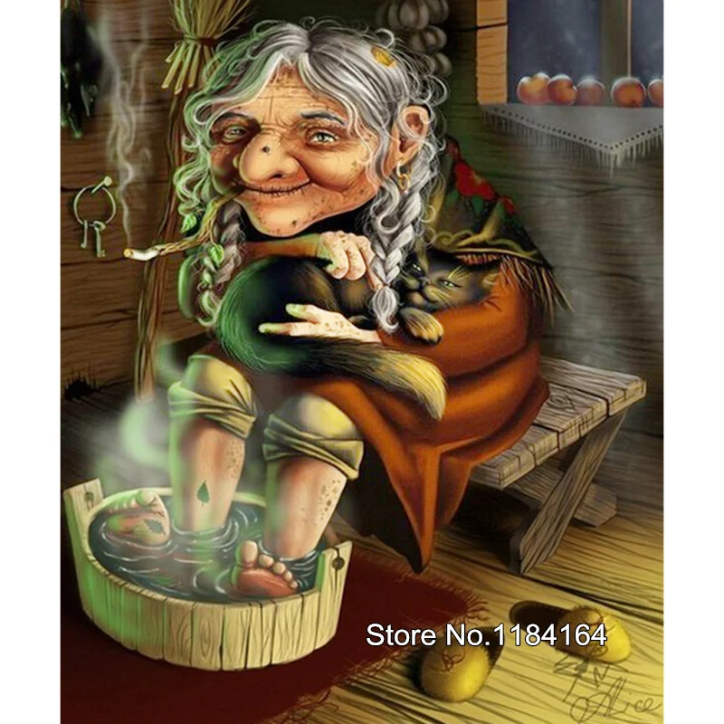

2017 New diamond embroidery grandma foot bathing diamond painting mosaic rhinestone pictures home decoration BK-431