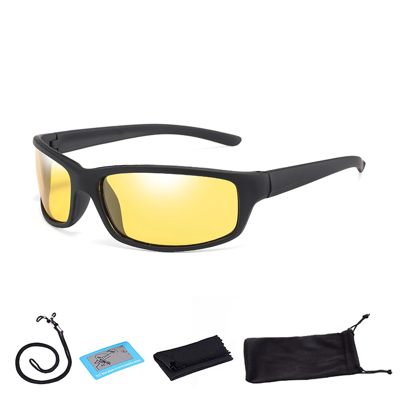 Новые поляризованные очки для рыбалки для мужчин и женщин Кемпинг Туризм Велоспорт велосипедные очки спортивные очки вождения очки ночного видения - Цвет: F01 wih Bag