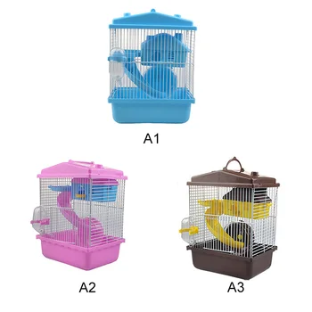 Pet Cage Hamster Pet  Hamster Cottage Transparent Skylight Double Layer  Luxury House Portable Mice Home Habitat Decoration 5