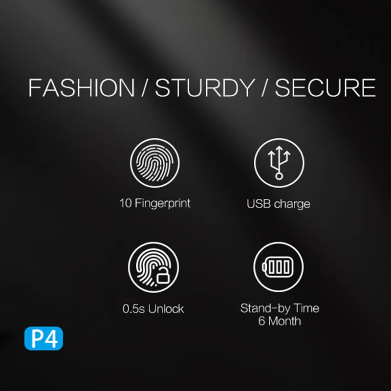 

Smart Electronic Padlock Fingerprint Password Lock Travel Suitcase Home JFlyer