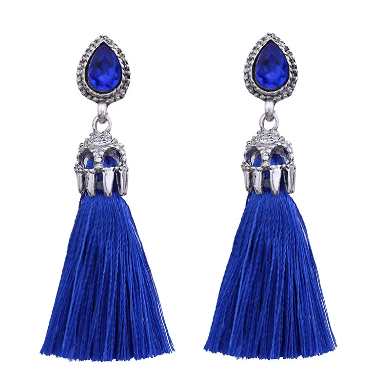 

Long Tassel Earrings for women Pendientes Fashion Jewelry black and red colors female Woman Earring 2019 gifts