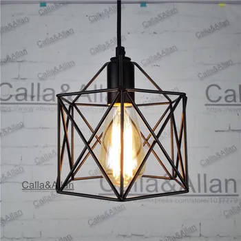 

American Loft Vintage pendant light Personality Wrought Iron lights Edison nordic lamp industrial cage lamp lighting fixtures