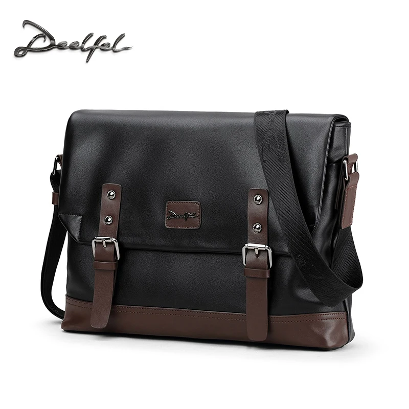 

Deelfel New Brand Shoulder Bags For Men Messenger Bags Male Cross Body Bag Casual Men Commercial Briefcase Bag Designer Handbags