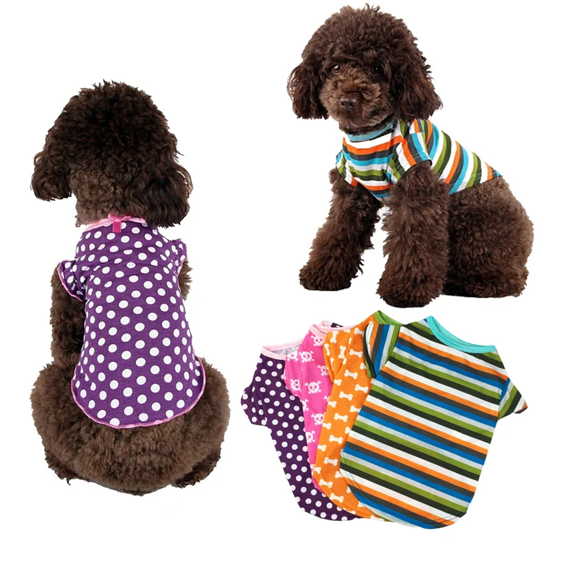 

New Pet Dog Shirts Four colour printing Puppy T-Shirt Small and medium dog vest summer comfortable Dog or Cat Clothes