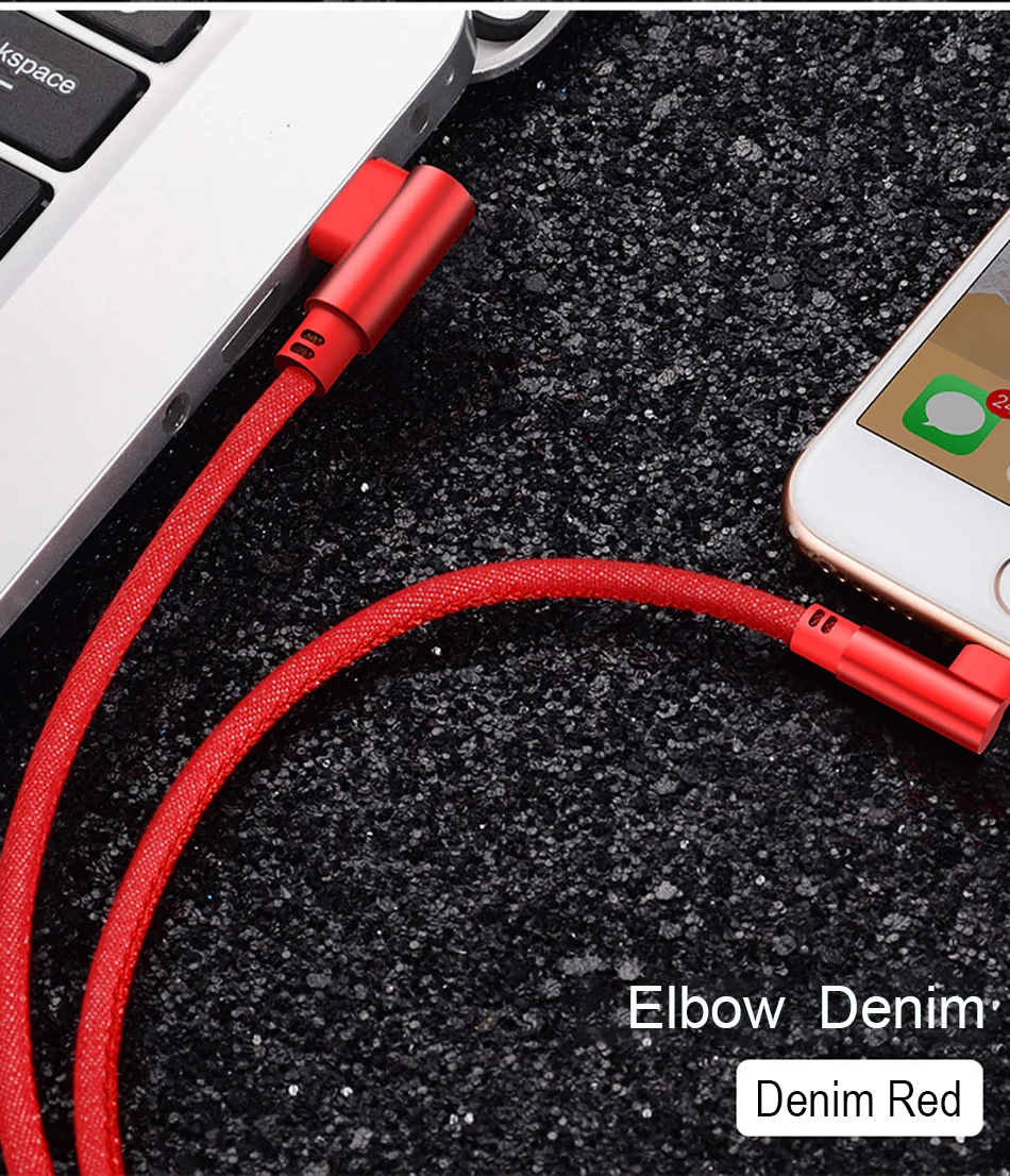 NOHON 90 Degree Fast Charging Data Cable Lighting For iphone XS MAX X XS XR 8 7 6S 6 5S 5C 5 Plus Phone Long Charger Cord 1M 2M (15)