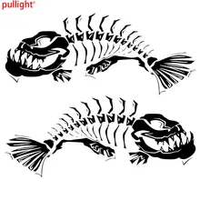 Autocollants squelette porte en poisson, 21.6x18.7CM, 1 paire, décoration, classique, élégant, style de voiture, accessoires