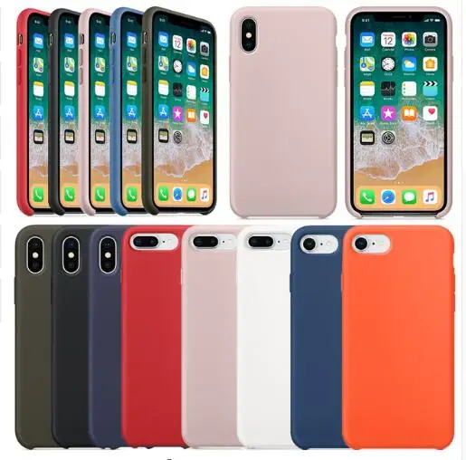 

Good liquid Silicone Solid Case for IPhone X XS MAX XR official Case for IPhone 7 6s 6 8 Plus Soft Tpu Back Cover Fundas no logo