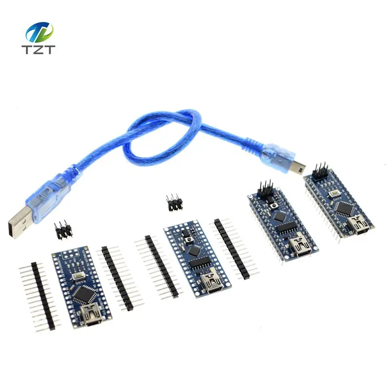 10 шт. NANO V3.0 ATMEGA328P с Загрузчиком Nano 3,0 контроллер совместимый nano CH340 USB драйвер 16 МГц с кабелем для Arduino