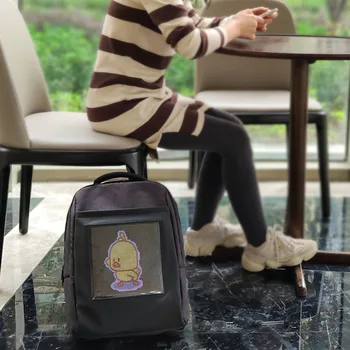 

LED smart dot matrix Advertising backpack Screen Dynamic Advertising DIY WiFi Laptop School Double Shoulder Bag dropshipping