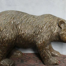 USPS в США S1743 2" Народные Китайские Бронзовые Медь Классическое Искусство Дикий Черный Медведь Статуя Скульптура