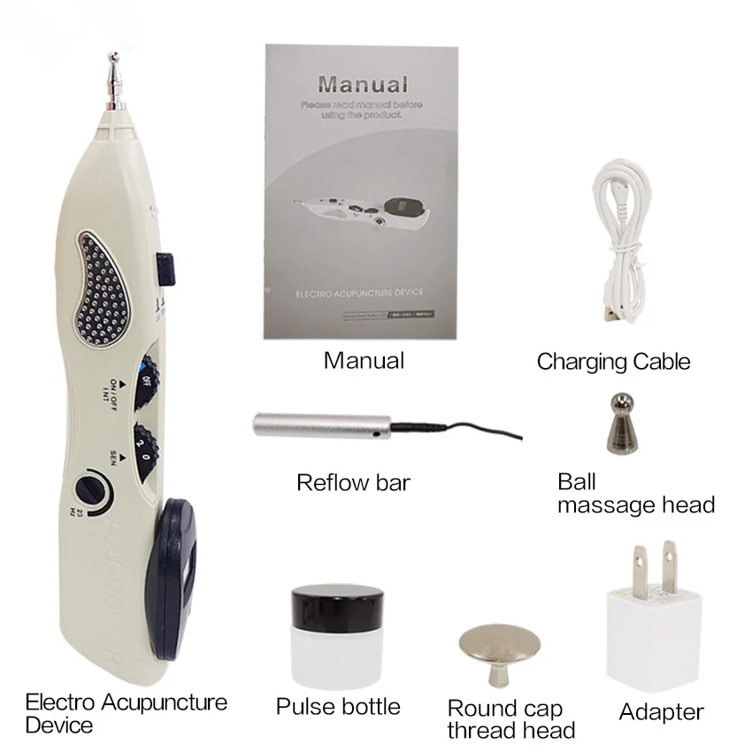 Electronic Acupuncture Device Pen Type Acupoint Massage Physiotherapy Instrument Resistance Monitor Pain Relief Unit Health Care