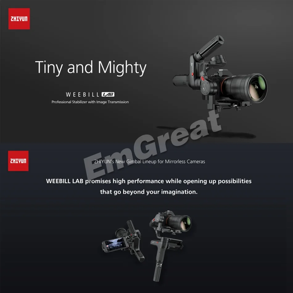 ZHIYUN Weebill лаборатории/Weebill S 3-Axis Беспроводной изображение трансм ручной Камера карданный Стабилизатор Для беззеркальных Камера OLED Дисплей