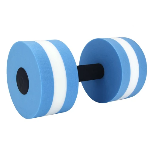 Swimming Accessories 1 Piece Water Aerobics Dumbbell EVA Aquatic Barbell Fitness Pool Gym Exercise Training Fitness Equipment - Цвет: Синий