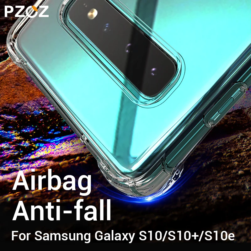Чехол PZOZ для Samsung Galaxy S10 Plus S10e Роскошный прозрачный мягкий силиконовый чехол