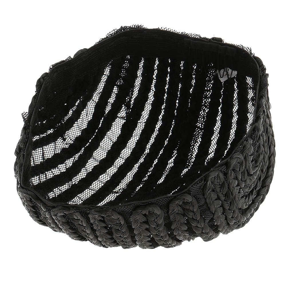 Set of 5 Pieces Adjustable Women Girls Ladies Cornrow Wig Cap With Hair Braid Needles