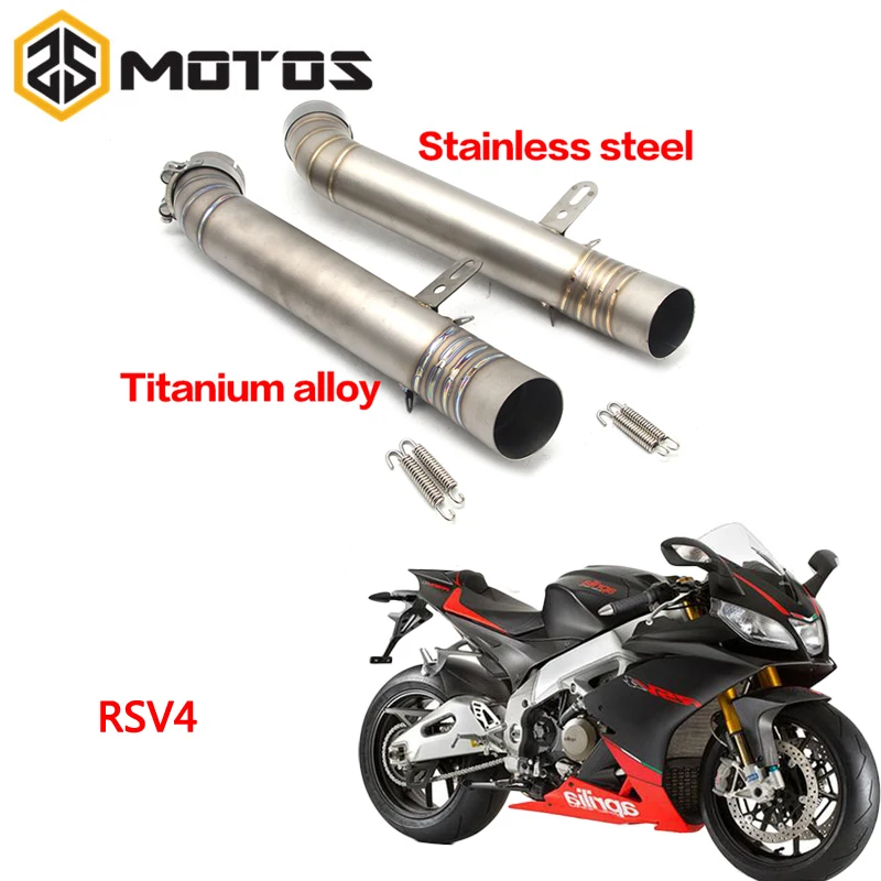 

ZS MOTOS 60mm Inlet Diameter Middle Link Pipe Motorcycle Part Street Fit for Aprilia RSV4 without Exhaust Pipe Racing
