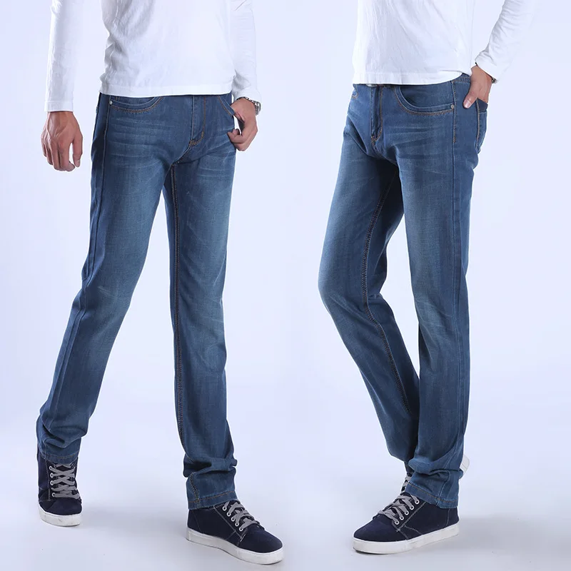 Оптовая продажа модные брендовые джинсы Прямые Высокое брюки с высокой талией мужская одежда мужские джинсы 2017 Лето Homme джинсы Мотобрюки
