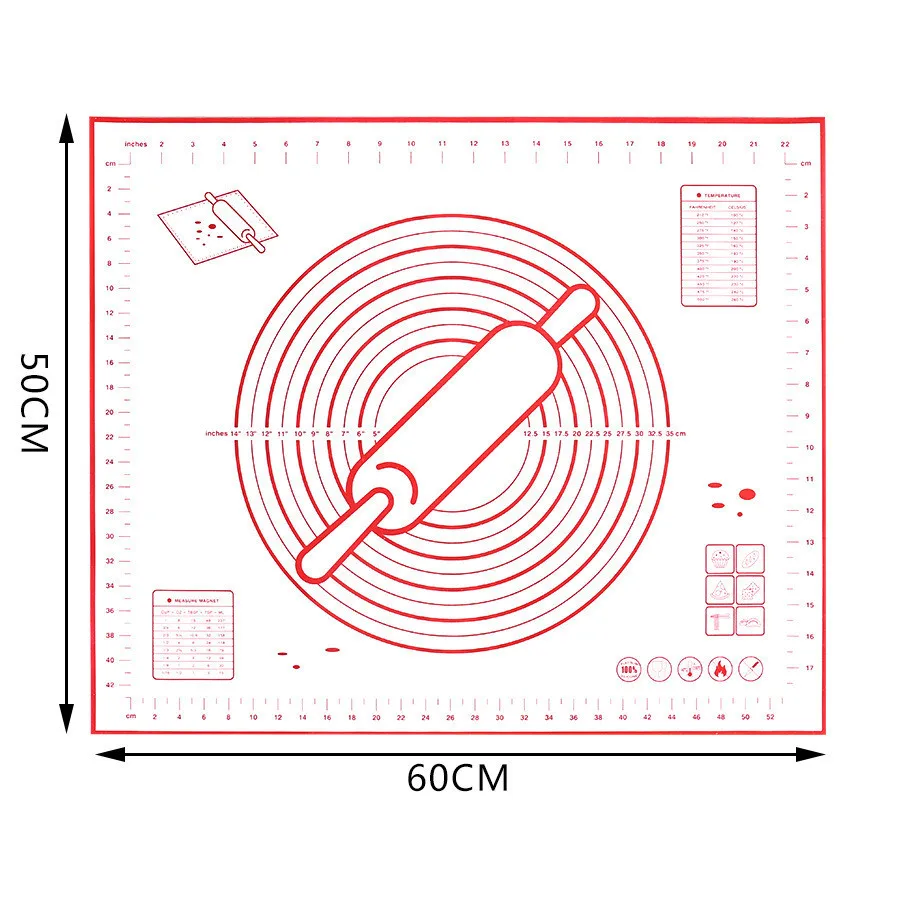 Большой размер антипригарный силиконовый коврик для выпечки многоразовый коврик для выпечки инструмент для выпечки 80*60 см/70*50 см/60*60 см/60*50 см