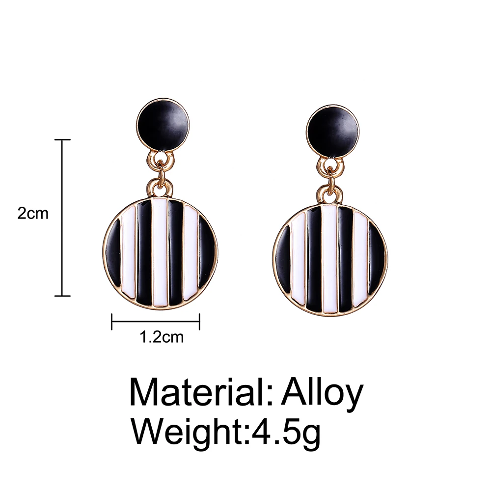 Fashion Round Dangle Earrings For Women 2018 New Yellow Red Black Blue Geometric Drop Earring Female Brincos Statement Jewelry
