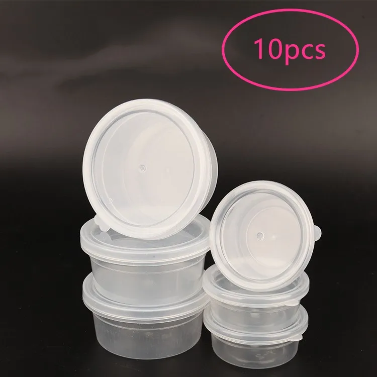 

10 Pack Round Slime Foam Ball DIY Printing Craft Storage Containers Organizer Box with Lids for 20g Slime