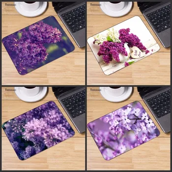 

Yuzuoan Purple Lilac Flower Print Laptop Gaming Mouse Mat Small Size Mouse Notebook Computer Mousepad 18X22CM 25X20CM 25X29CM