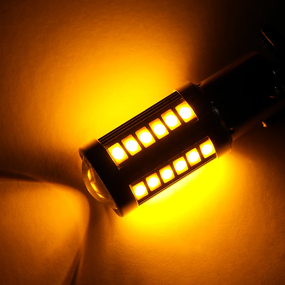 

1PC 1156 BAU15S PY21W LED Daytime Running Light Bulb 33SMD Turn Signal Car Lighting Source Yellow/Red/White