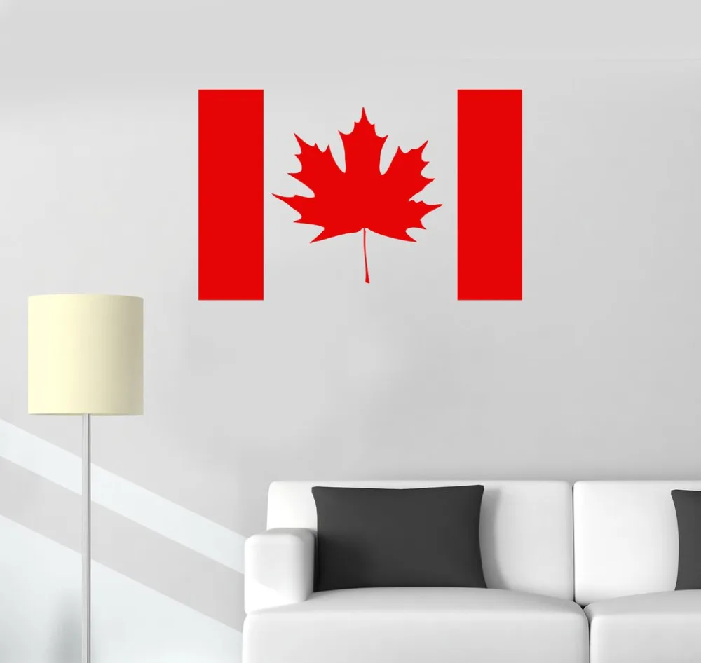 Canada Flag Vinyl Wall Stickers Maple Leaf Canadian Room Art Wall