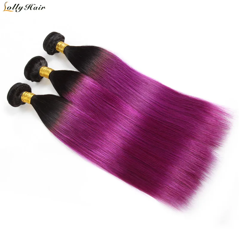 1b purple ombre straight hair bundles (7)