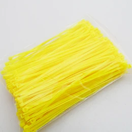 200 шт. черные, красные, зеленые, синие, желтые, фиолетовые кабельные стяжки 100 мм x 2 мм 4 дюйма, нейлоновые, пластиковые кабельные стяжки, кабельные стяжки на молнии - Цвет: Yellow