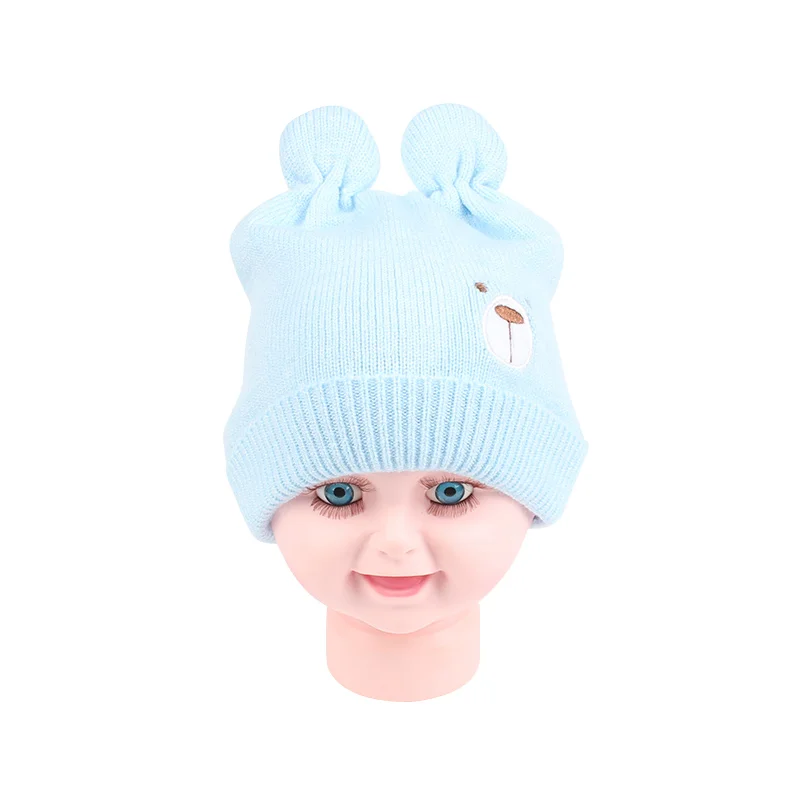 Bear Cotton Baby Hat Beanie Warm Winter Newborn Beanie Hat Cute Ears Knitted Baby Girls Hat Soft Comfortable Cradle Beanie New  (15)