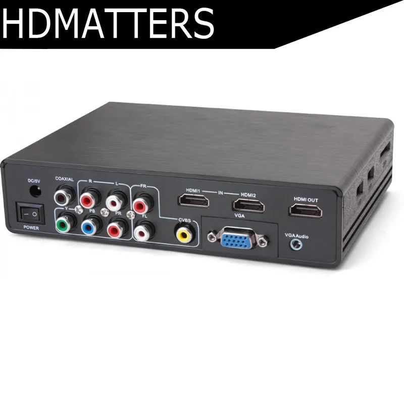 

All to HDMI 4K converter Scaler Switcher RCA(CVBS)/YPbPr/VGA/HDMI to HDMI 4K scaler converter box