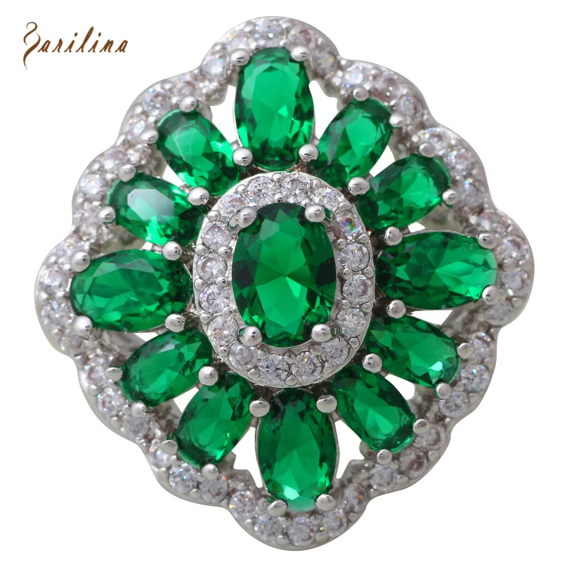 

Emerald CZ diamond 925 Sterling Silver Overlay Fashion jewelry Rings size 5 6 7 8 9 R550