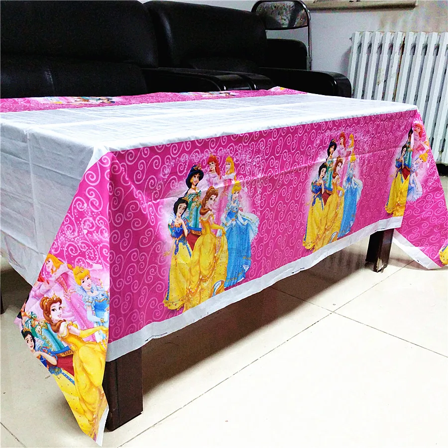 

108cm*180cm princess Ariel/Snow White/Belle/Cinderella/Jasmine/Aurora Princess TableCloth Kid Birthday Party Supplies Decoration