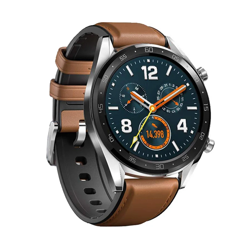22 мм ремешок для samsung galaxy watch 46 S3 Frontier/Classic huawei gt 2 из натуральной кожи Аксессуары