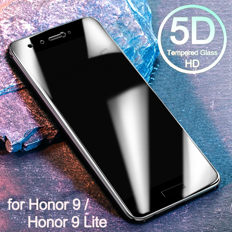 5D закаленное стекло для Huawei Honor 9 Lite защита экрана изогнутое полное Защитное