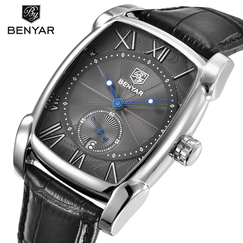 Модные Бизнес Мужские часы Топ бренд класса люкс водонепроницаемые кварцевые кожаные спортивные наручные часы Мужские часы relojes hombre horloge
