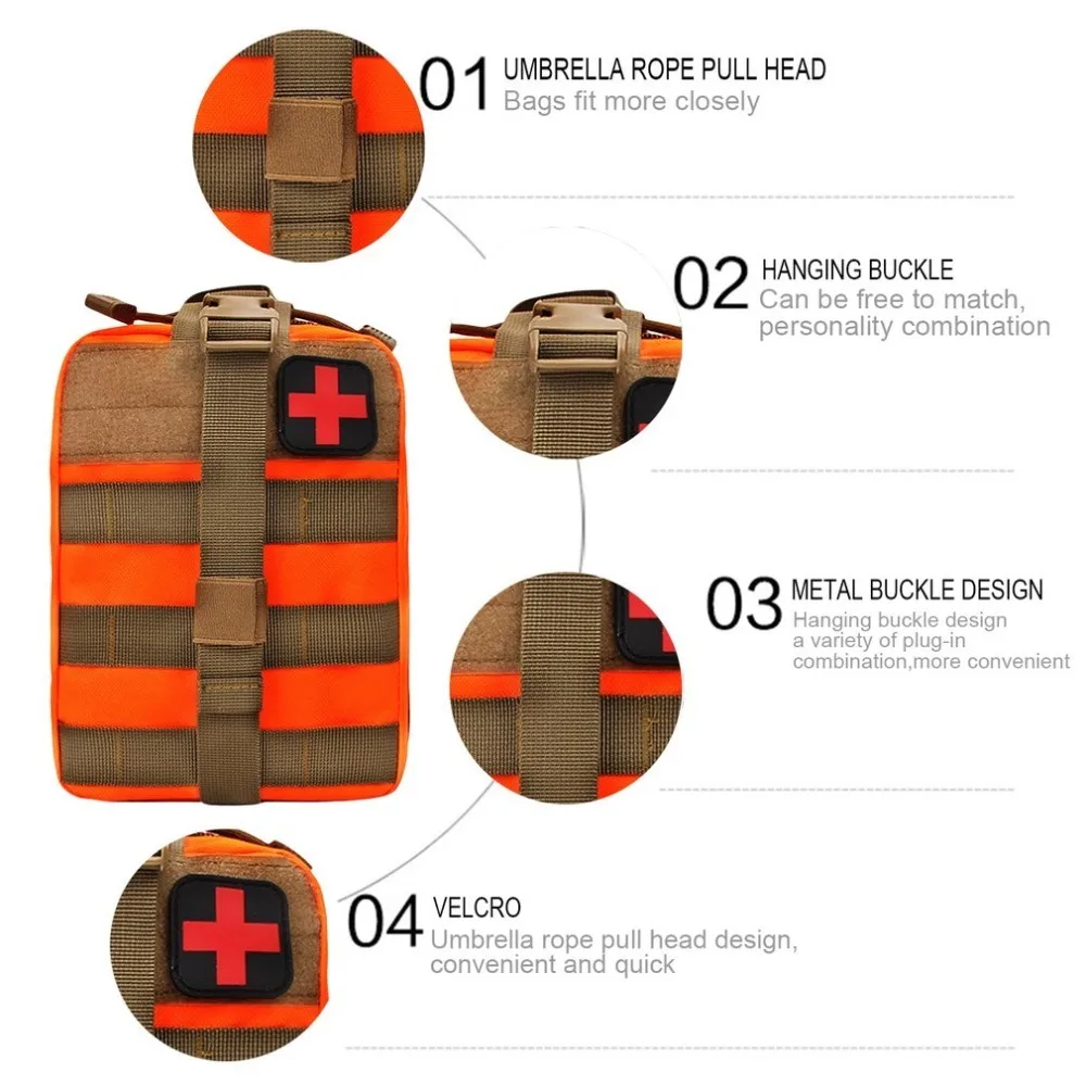 Аварийный чехол, набор для выживания на открытом воздухе, тактическая медицинская сумка, дорожная аптечка, поясная Сумка для кемпинга, альпинизма