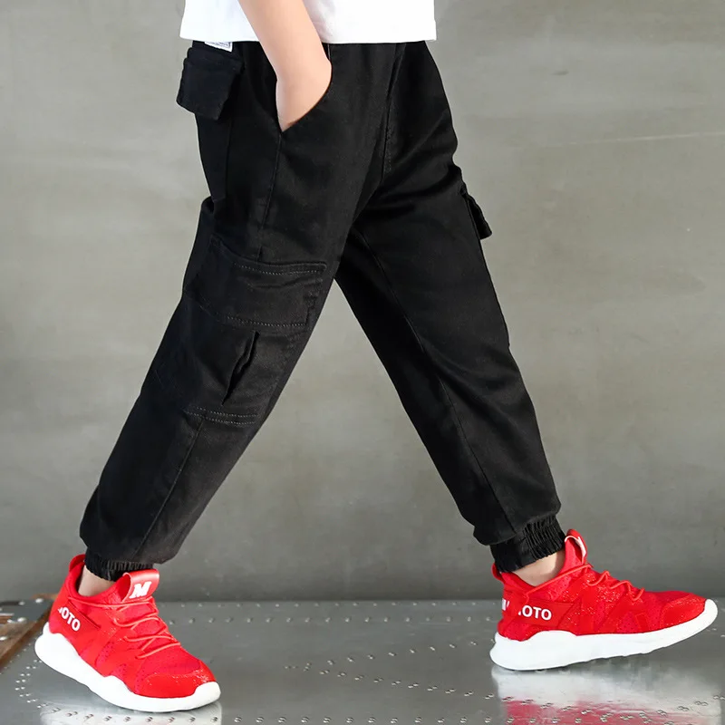 

Spring Autumn Kids Cargo Pants for Boys 2019 New Spring Autumn Boy Long Pants Elastic Waist Toddler Teen Children Trousers
