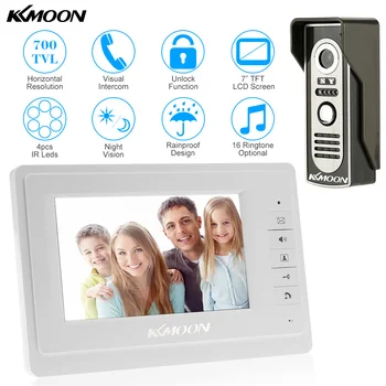 

KKMOON 7'' Indoor Monitor and Outdoor Infrared Camera TFT LCD Visual Intercom Wired Video Door Phone System Doorbell