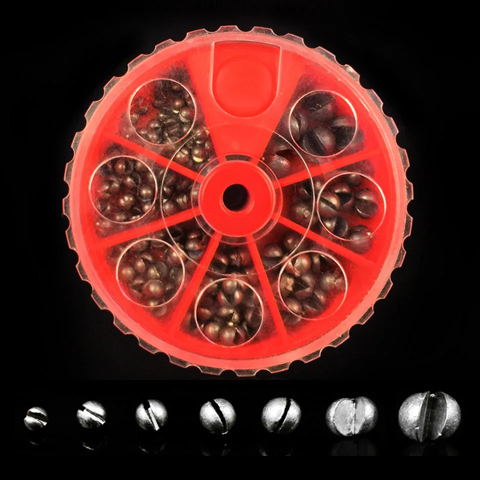 

5/7 Compartments Fishing Sinker Set Split Lead Shot Sinker Round Split Shot Bite Lead Sinker Fishing Tackle