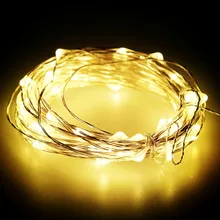 50 шт.* 10 м 100 светодиодный 3AA на батарейках декоративный светодиодный медный провод сказочные гирлянды для рождественских свадебных вечеринок