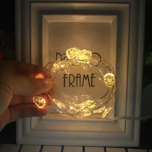 REEDBUCK Новинка 2 м Мини 20 светодиодов череп светодиодная гирлянда медная проволока Праздничные огни батарея огни для украшения рождественской свадебной вечеринки