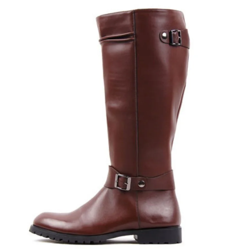Mens-Buckle-Vintage-Brogue-Leather-Long-Zip-Knee-High-Riding-Boots-Shoes-brown-New-Stylish-For(2)