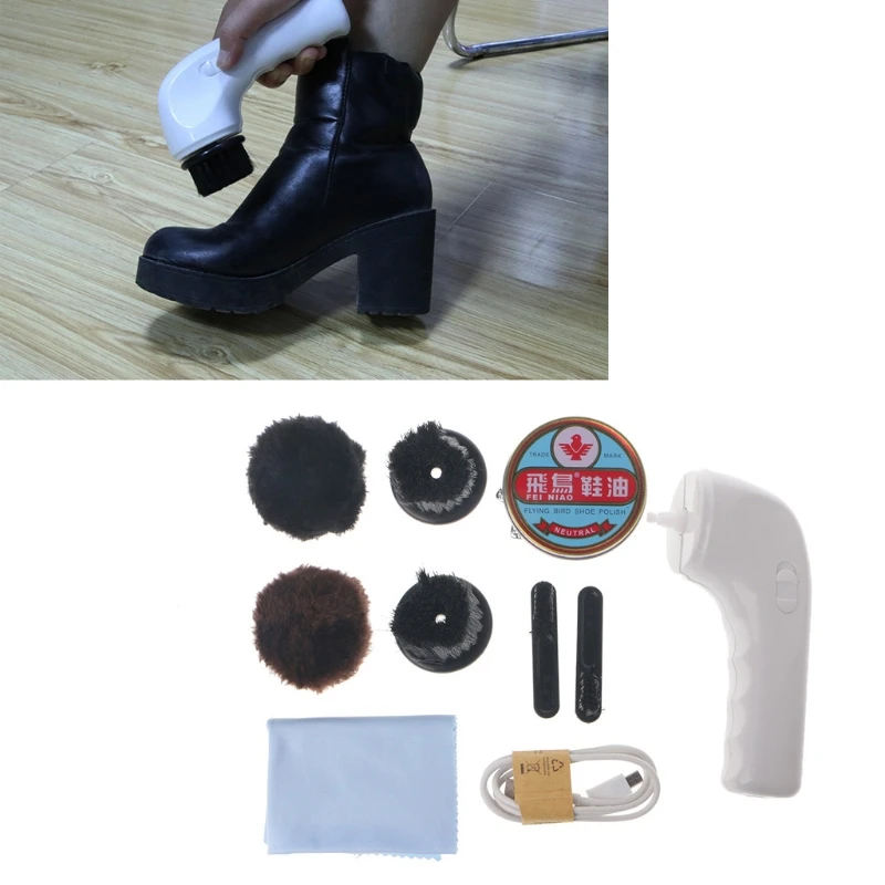 EYKOSI Ручной usb интерфейс зарядки Автоматическая элекстрическая щетка для обуви Блестящий полировщик