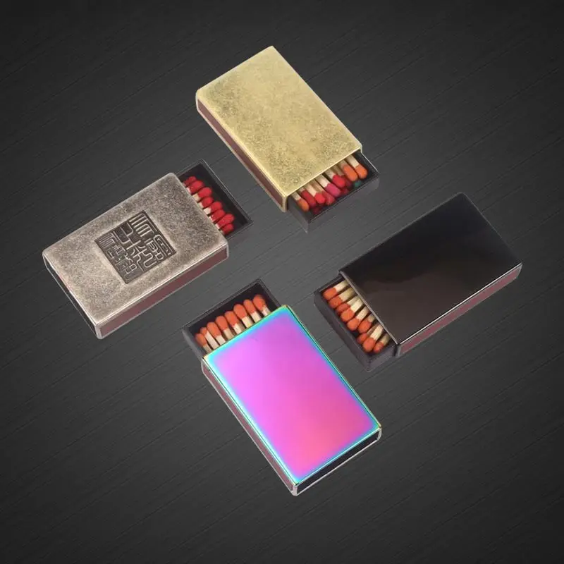 

910 Creative Personality Matchbox Cigarette lighter Vintage Retro Metal Matchbox Wholesale lighters and Matchboxes