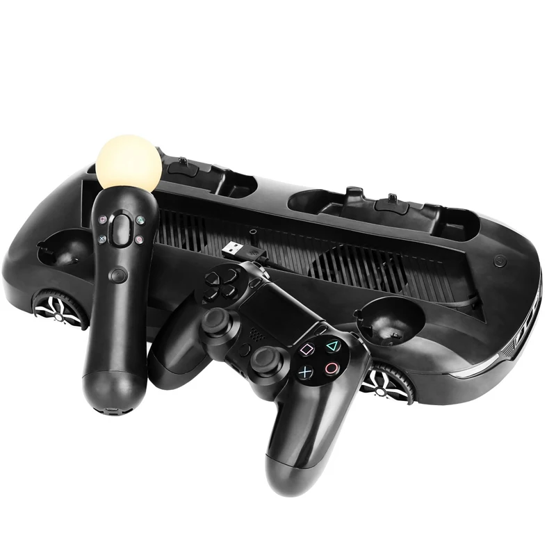 TENZERO Car Style Console Cooling Stand Charging Base Host Vertical Bracket Stand Aircraft Car For PlayStation 4 Pro Console    